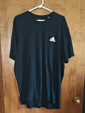 adidas Black Short Sleeve Crewneck Tee with White Logo